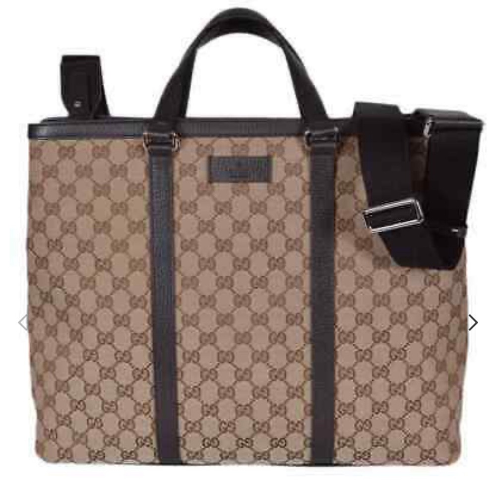 Gucci Duffle Brown Signature Guccissima Large Canvas Leather Gently loved used
